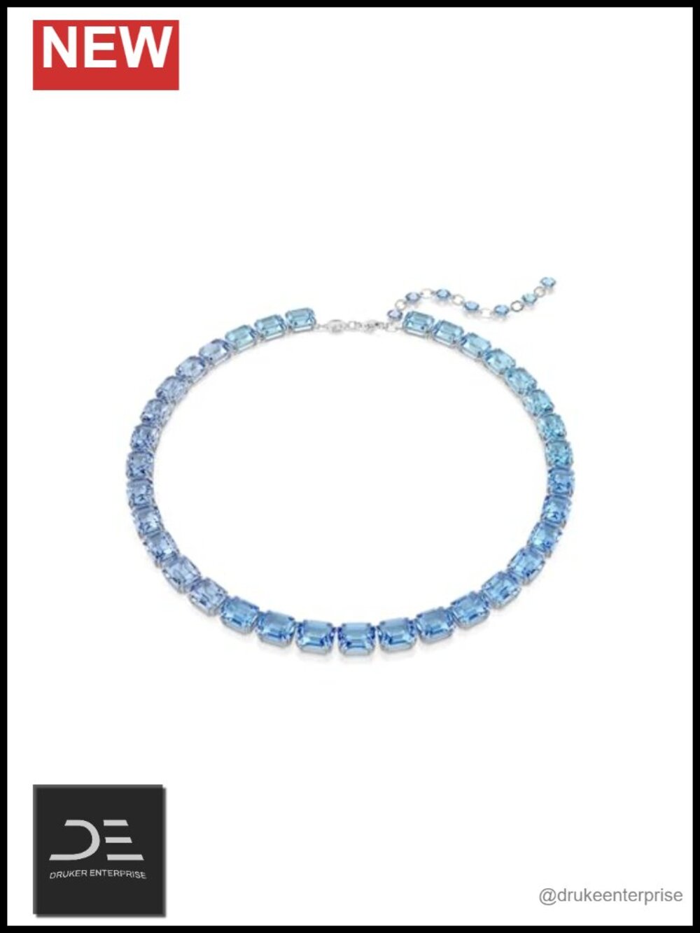 Swarovski Millenia Tennis Necklace Octagon Cut Rhodium Finished